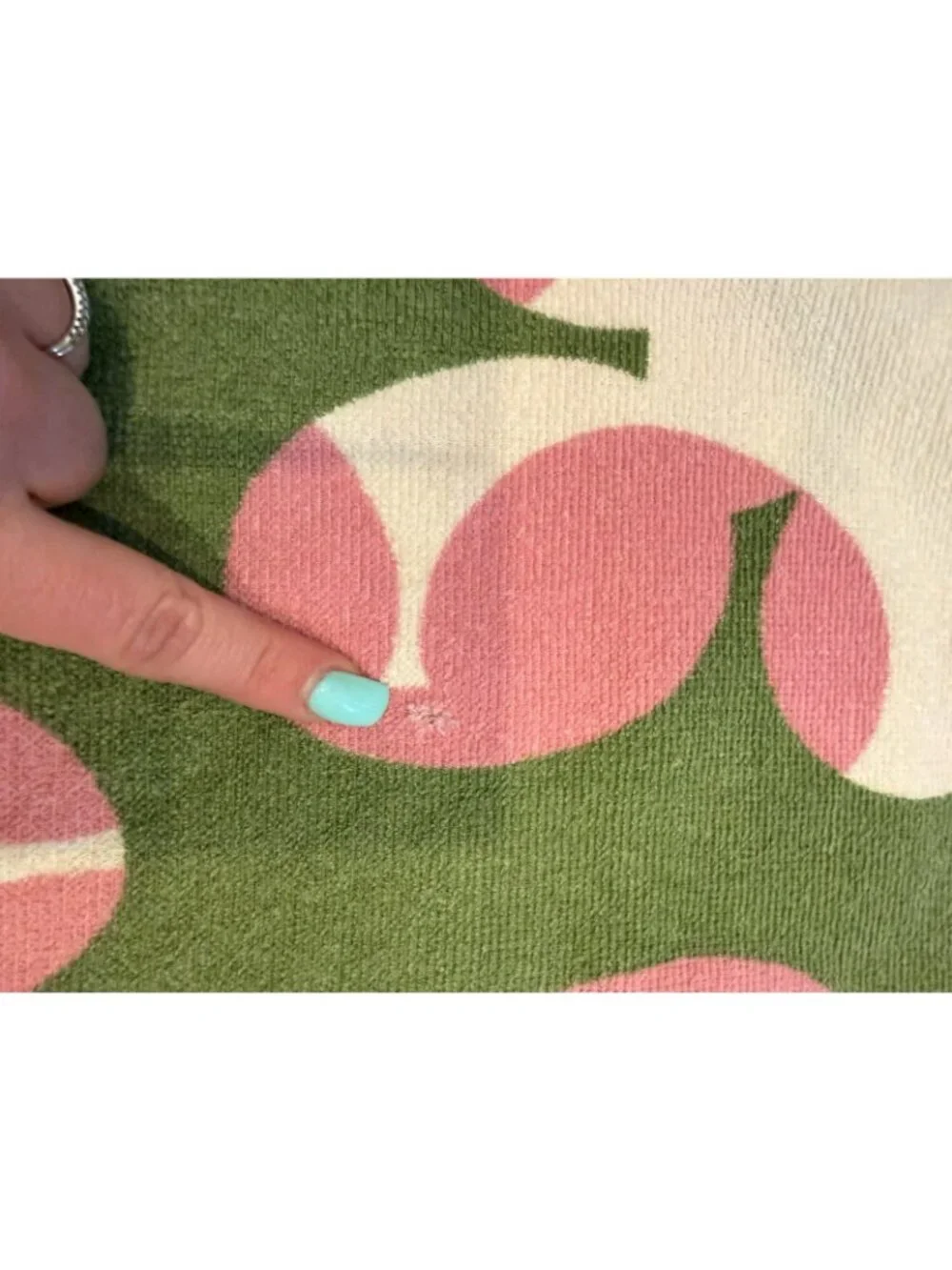 2 Vintage 70s Mod Terry Cloth Pillow Covers Pink Green Floral Retro Upcycled 28” - Picture 7 of 16